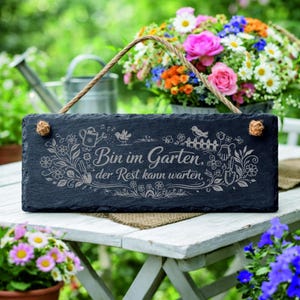 Schild bin im garten