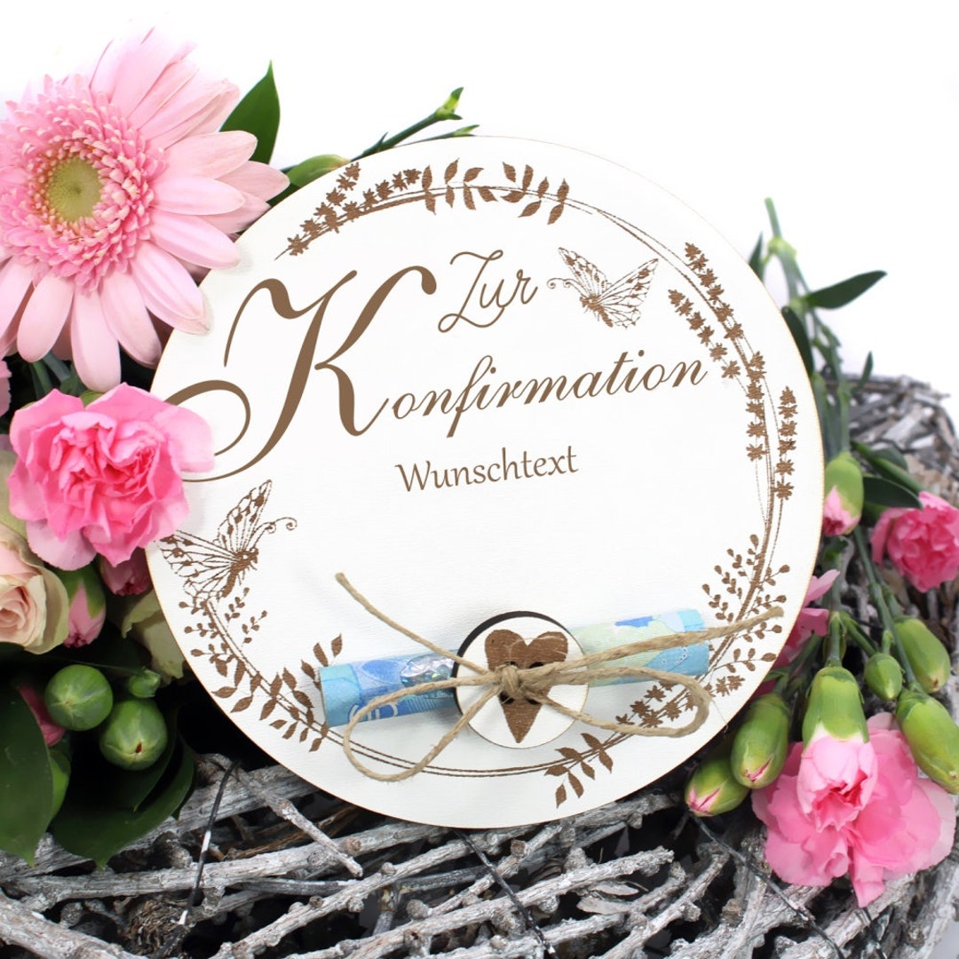 Motif Confirmation Money Gift Confirmation Including Desired Text Vintage Wreath Motif Ø ...