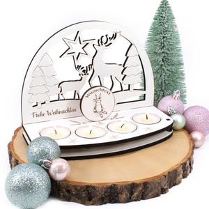Decoration candle arch reindeer made of plush tealight holder personalized Christmas Christmas decoration