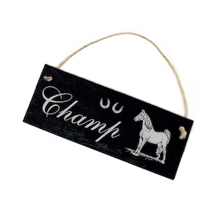 Slate Horse American Saddlebred - with wish names - Door sign 22 x 8 cm weatherproof - Stallchild horse stable riding stable horse box