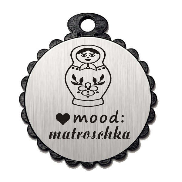 Anhänger « MOOD: MATROSCHKA » mit Motiv Geschenk Geschenkanhänger Schlüsselanhänger Dekoration Glücksbringer Stimmung Russland Matrjoschka