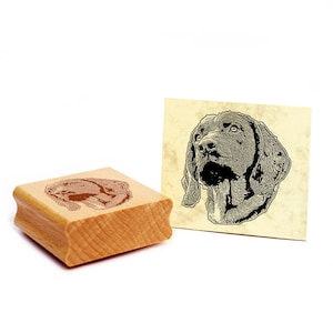 Motivstempel Bayerischer Gebirgsschweißhund  Stempel Hund Holzstempel 46 x 48 mm - Geschenkidee Hundebesitzer Hundefan Hundefreund Geschenk