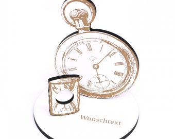 Geldgeschenk Uhr Gutschein - Taschenuhr mit Wunschtext - Gutschein Uhren Geschenk Geschenkidee Geburtstag Uhrengutschein Uhrengeschenk