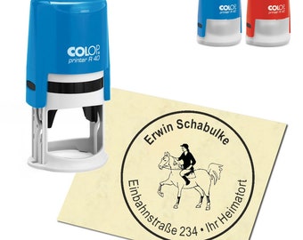 Stamp Address stamp personalized - trot - round ∅ 40 mm