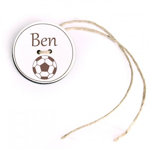 Cartables Pendentif avec nom et motif football - Enfants Cadeau Inscription Scolaire Retour à l’école Ø 5 cm - Cartable Décoration Idée cadeau Enfant École