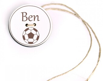 School bags Pendant with name and football motif - Children Gift School Enrolment Back to school Ø 5 cm - School bag Decoration Gift idea Child School