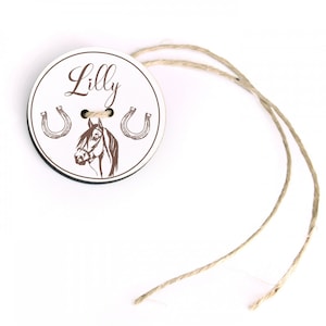 Pendentif cartable avec nom et motif cheval - Enfants Cadeau Inscription à l’école Retour à l’école Ø5cm - Cartable Décoration Idée cadeau Enfant École
