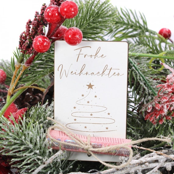 Carte De Noël En Bois Pour Offrir De L'argent - Design Original Avec Tube à Essai Et Corde | Cadeau Créatif Pour Famille, Amis