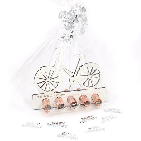 Decorazione In Legno A Forma Di E-Bike 16x9 Cm - Porta Banconote Originale Per Regalo Di Compleanno Per Appassionati Di Mountain Bike