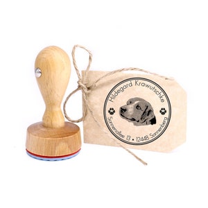 Stamp personalized English Foxhound round 40 mm address stamp wooden stamp - name address address stamp name stamp motif stamp