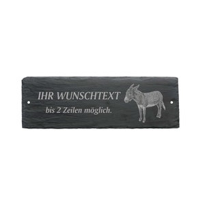Weatherproof door sign « DONKEY » with desired text or name - approx. 22 x 8 x 0.5 cm Sign Name plate Family Bell Petting Zoo Farm