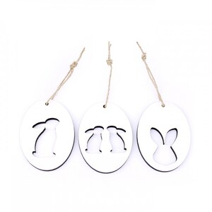 Easter Pendant Easter Bunny Set 02 - minimalist - 3 pieces - Shield Easter 5 x 7 cm - Easter Pendant Easter Egg Easter Decoration Easter Decoration Rabbit