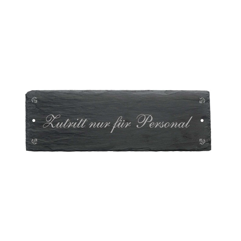 Schiefertafel Zutritt Nur Für Personal Bild 1