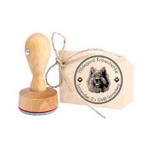 Stamp personalized Elo dog round 40 mm address stamp wooden stamp - name address address stamp name stamp motif stamp