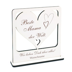 Decoration stand Best Mom - WE love you more than anything - incl. name - heart sign 16 x 16 cm - personal gift Mother&#39;s Day Birthday