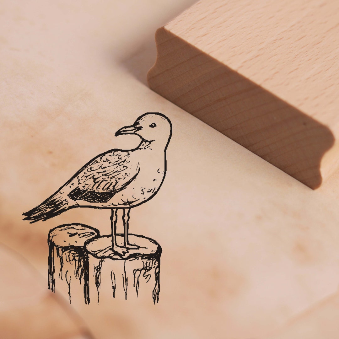 Stempel Weißkopfseeadler - Motivstempel 38x48mm Aus Buchenholz Lasergravur