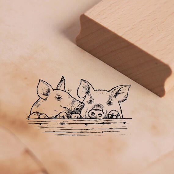 Rayher Glücksschwein Stempel - Rund, 3 Cm, Mit Holzgriff Für Karten & Geschenke