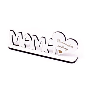 Soporte de decoración MAMA Eres simplemente genial • Escudo con corazón • 20 x 7 cm • Decoración signo decoración • Regalo cumpleaños Día de la Madre madre amor