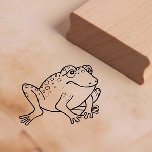 Motif Stamp Thick Frog Stamp 38 x 28 mm - Wooden Stamp Scrapbooking Embossing Stamps Crafts Gift Children Kindergarten School