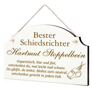 Lustiges Schiedsrichter Schild - perfektes Geschenk für Schiri, Schiedsrichter oder Trainer - Sport Dekoschild personalisiert mit Name