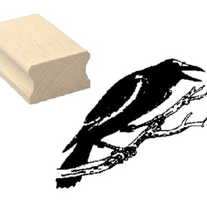 Stamps » CROW » Motif Stamp Wood Stamp Scrapbooking Embossing Crafting Stamping Gift Ornithologist Birds Bird Halloween Witch Mysticism