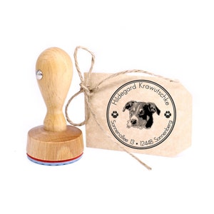 Stamp personalized Appenzeller Sennenhund round 40 mm address stamp wooden stamp - name address address stamp name stamp motif stamp
