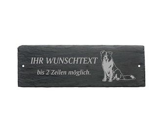 Wetterfestes Türschild « BORDER COLLIE 02 » mit Wunschtext / Name - ca. 22 x 8 cm Schild Namensschild Familie Klingel Hund Irland Schottland