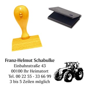 Address stamp « FARMER TRACTOR » with cushion
