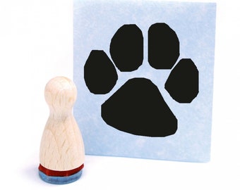 Mini stamp paw - wooden stamp mini motif stamp imprint size approx. Ø12 mm - small stamp height 2.5 cm - gift idea scrapbooking paw office