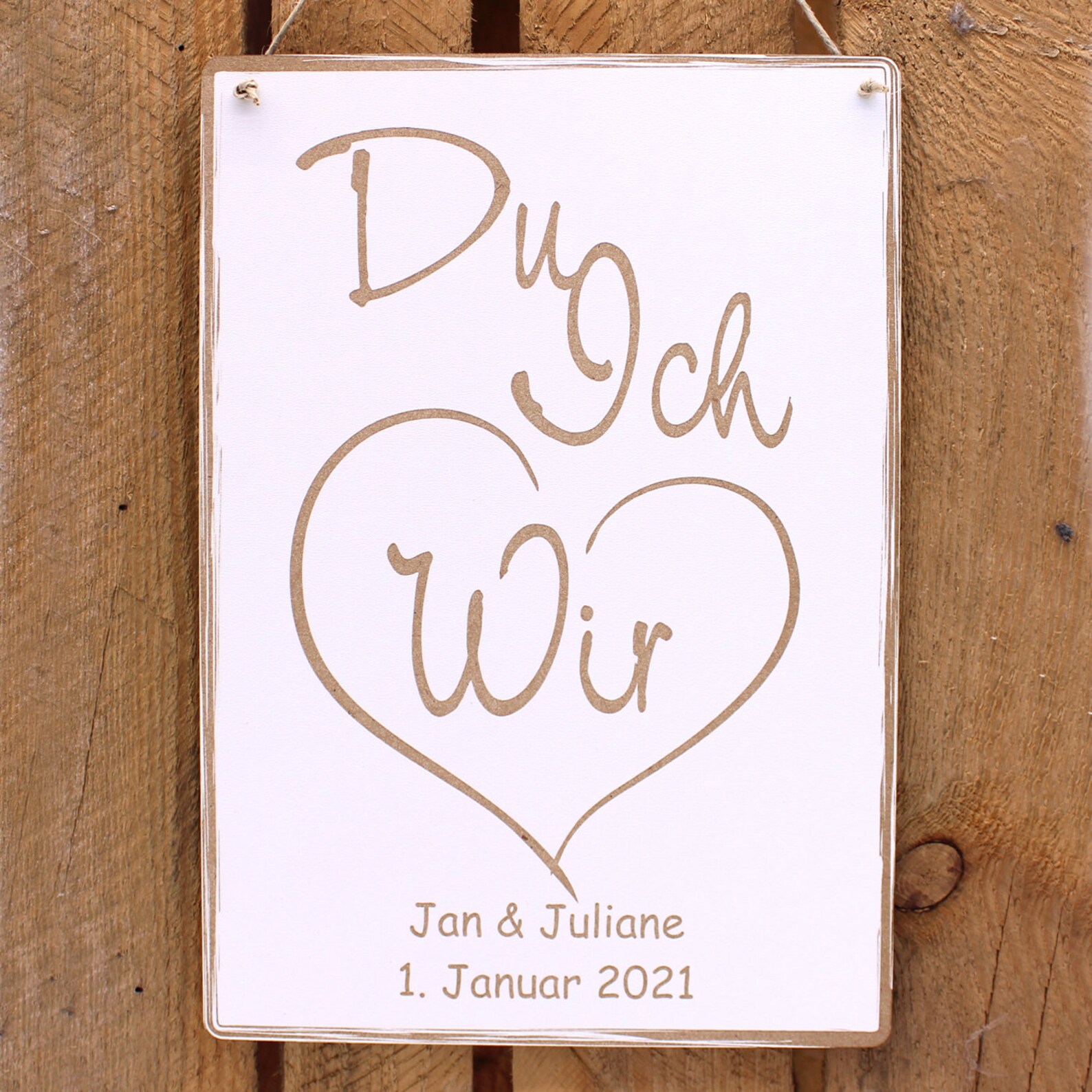 Schild Spruch Du Ich WIR Türschild mit Namen Datum Etsy