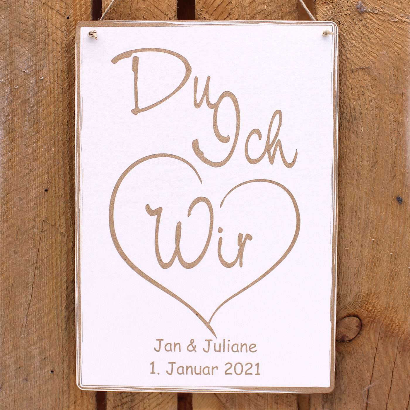 Schild Spruch Du Ich WIR Türschild mit Namen Datum Etsy