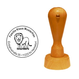 Timbro legno timbro leone