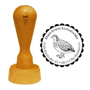 Address stamp « WACHTEL 01 » Stamp with personal address and motif - motif stamp chickens eggs quail breeding quail breeder farm