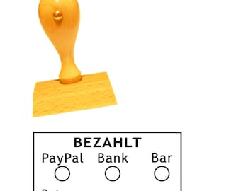 Stempel « BEZAHLT - Zum Ankreuzen » Bank Bar Datum Bürostempel Buchungsstempel Kontierungsstempel Buchhaltung Verwaltung Büro Zahlung