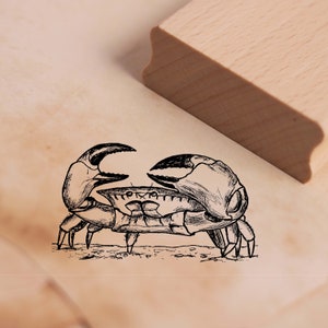 Stamp Crab - Motif Stamp approx. 48 x 28 mm - Scrapbooking Wooden Stamp Embossing - Gift Crab Baltic Sea North Sea Beach Maritime Sea Lobster