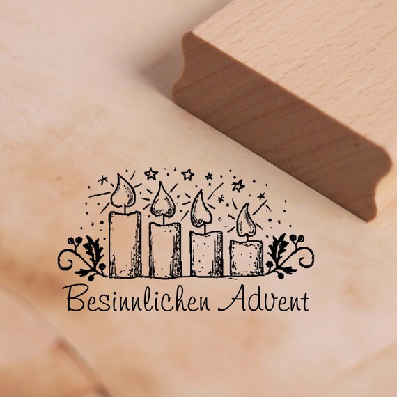 Weihnachtsstempel Besinnlichen Advent - 4 Kerzen Motiv 48x27mm