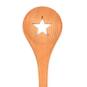 Wooden spoon star - personalized with name or desired text - wooden spoon wooden spoon cherry wood engraved - gift idea cooking spoon