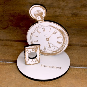Geldgeschenk Uhr Gutschein Taschenuhr mit Wunschtext Gutschein