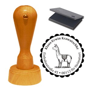 Indirizzo di francobolli «Piccola LAMA» cuscinetti per timbri incl. con indirizzo personale e motivo – movente francobolli cammello indirizzo nome Andina Zoo