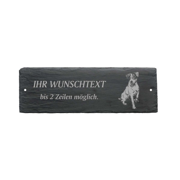 Wetterfestes Türschild « JACK RUSSELL TERRIER » mit Wunschtext / Name - ca. 22 x 8 cm Schild Namensschild Familie Klingel Hund Hunde England