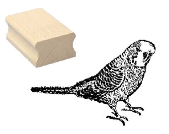 Stempel « WELLENSITTICH » Motivstempel Holzstempel Scrapbooking Embossing Basteln Stempeln Geschenk Vögel Vogel Sittich Haustier Papagei