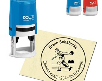 Stamp Address stamp personalized - Bowler - round ∅ 40 mm