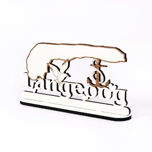 Decoration stand - Island Langeoog » Sign for mooring anchor seagull - table decoration maritime decoration decoration decoration North Sea holiday holiday sea sea maritime