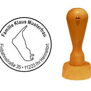 Timbro in legno « ISLAND AMRUM »