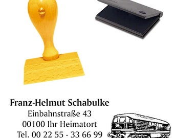 Adressenstempel « LOKFÜHRER » mit Kissen Eisenbahn