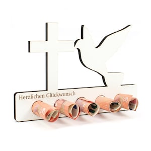 Gift Confirmation Communion Baptism Confirmation Cash Gift - Gift Idea Money Voucher Voucher Gift Youth Dedication Dove Cross