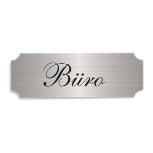 Self-adhesive sign in aluminum look «BÜRO» silver door sign sign office sign office building office worker&#39;s office worker&#39;s office worker&#39;s office door