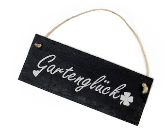 Table d’ardoise » GARDEN GL-CK » 22x8 signent la porte résistante aux intempéries de feuille de trèfle signe le signe de jardin cadeau jardingardengarden amour de coeur de bonheur de jardin