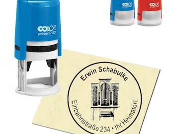 Stempel Adressstempel personalisiert - Orgel - rund ∅ 40mm