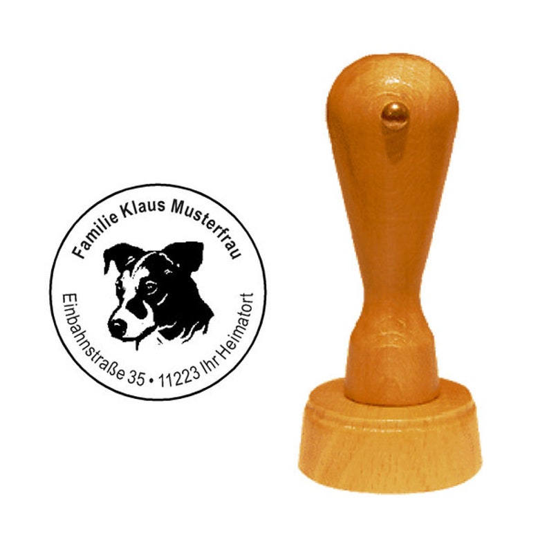 Timbro timbro di legno cane Jack Russel immagine 1